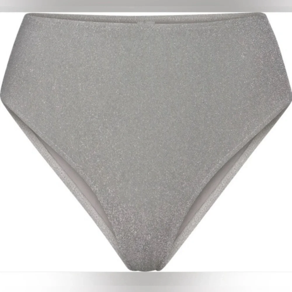 💎SKIMS Glitter Swim High Waist Bottoms — Nickel — XXS — NWT
